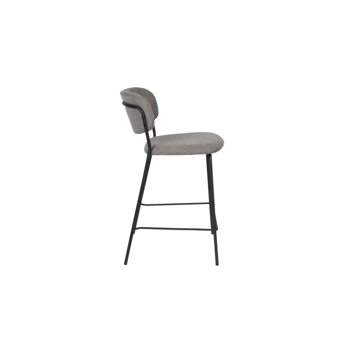 White Label Living Barkruk Jolien Zwart Grijs