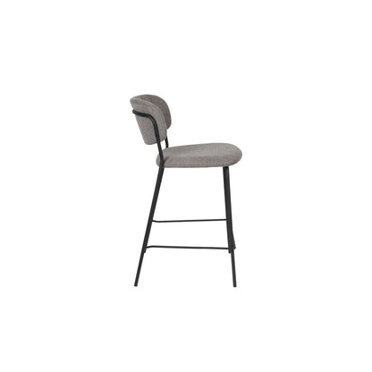 White Label Living Barkruk Jolien Zwart Grijs