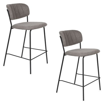 White Label Living Barkruk Jolien Zwart Grijs