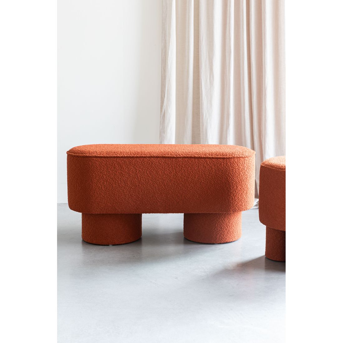 White Label Living Bankje Marcos Rood Bruin