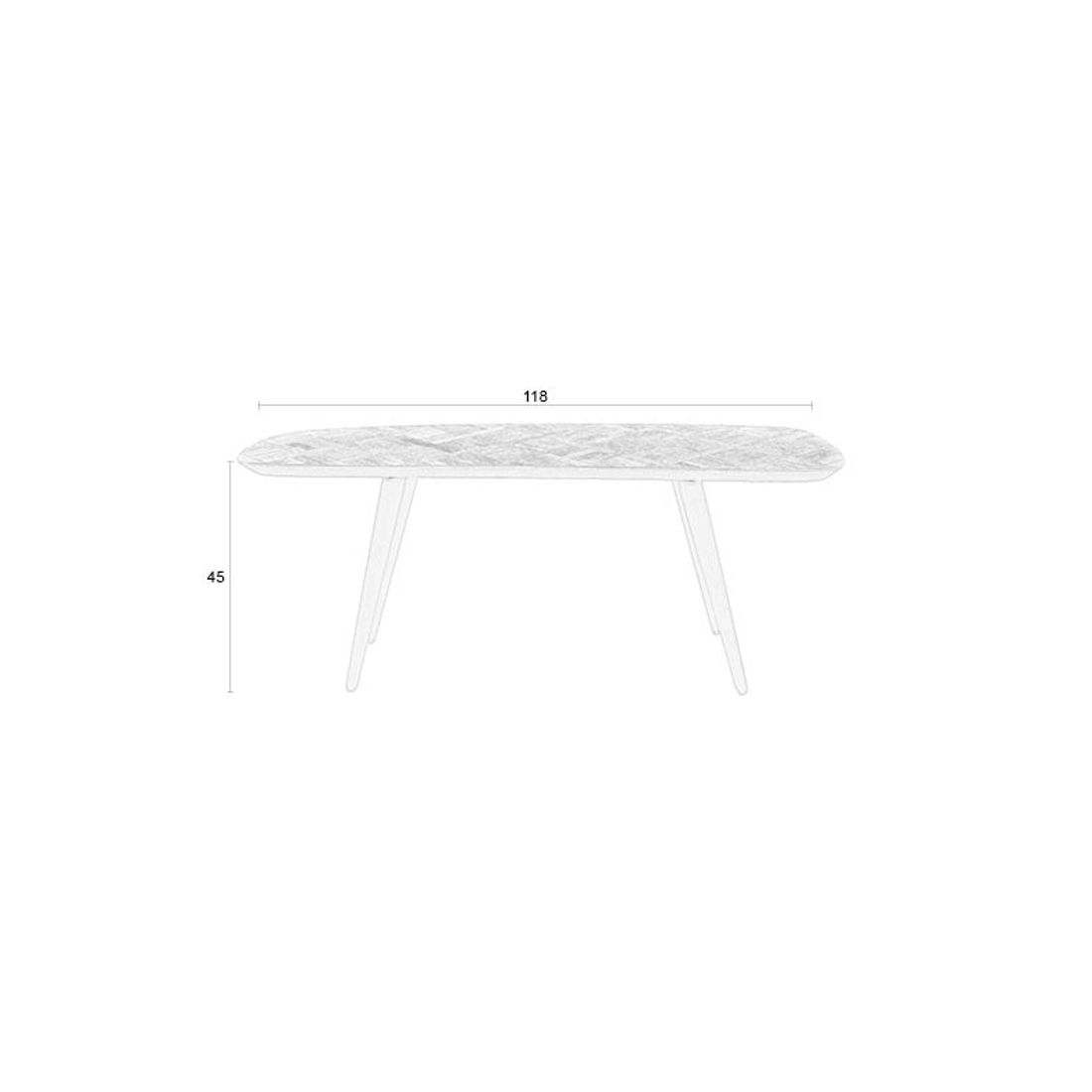 White Label Living Eetkamerbank Webster Bruin