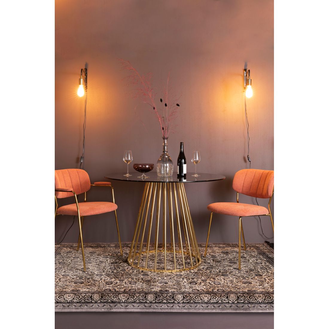 White Label Living Eettafel Floris Rond 100cm Glas