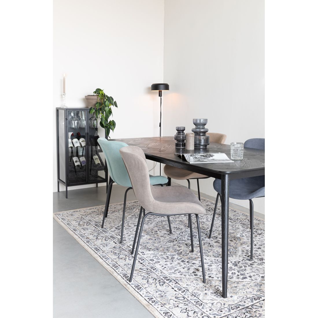 White Label Living Eettafel Fabio 180x90cm Zwart