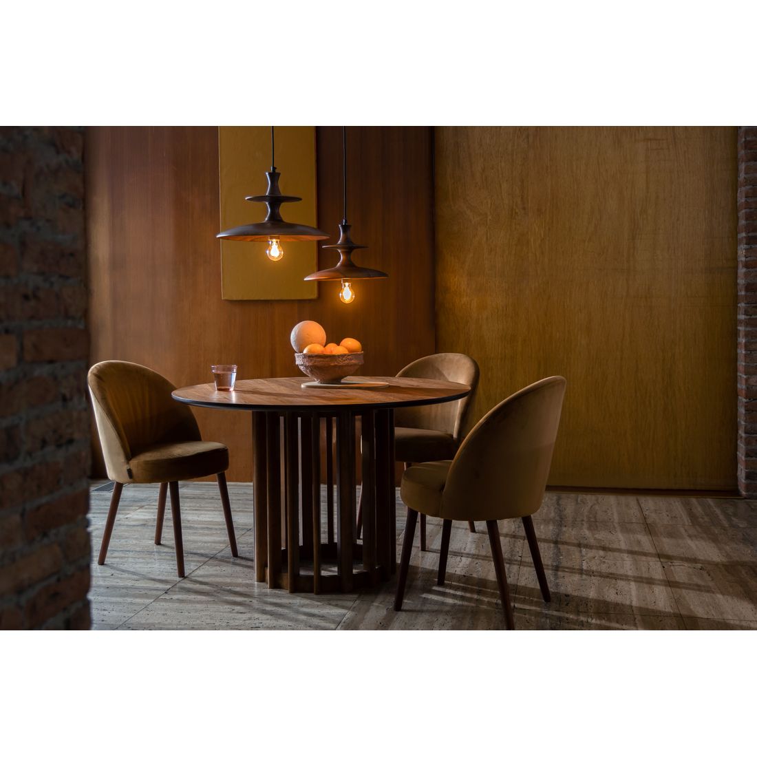 Dutchbone Eettafel Barlet Rond 120cm Walnoot