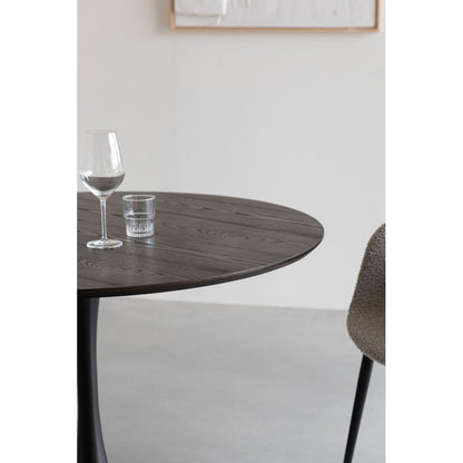 White Label Living Eettafel Raku Rond 110cm Bruin Zwart