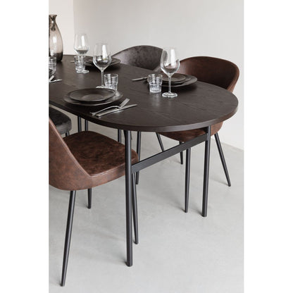 White Label Living Eettafel Marcio 180x80cm Zwart