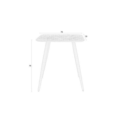 White Label Living Eettafel Webster 70x70cm Bruin