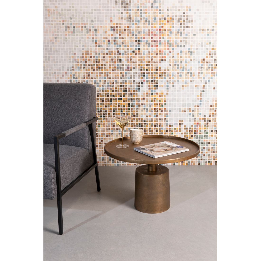 White Label Living Salontafel Mason Messing