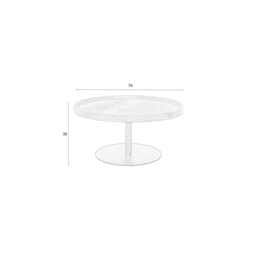 White Label Living Bijzettafel Yuri Zwart L