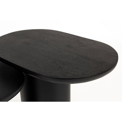 White Label Living Bijzettafel Bela Zwart (Set van 2)