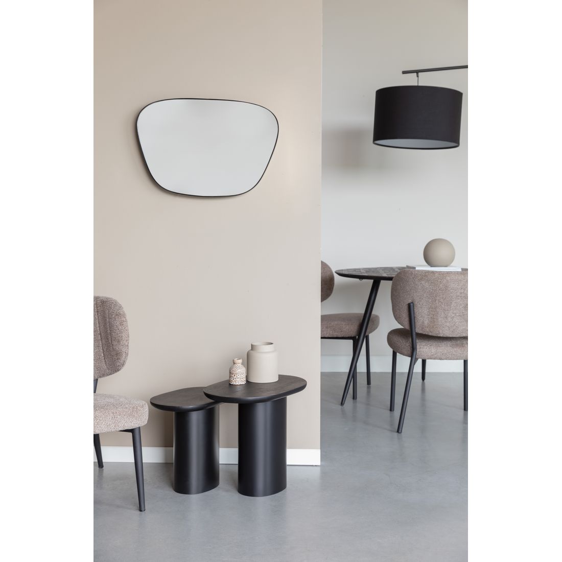 White Label Living Bijzettafel Bela Zwart (Set van 2)