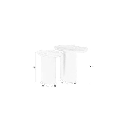 White Label Living Bijzettafel Bela Zwart (Set van 2)