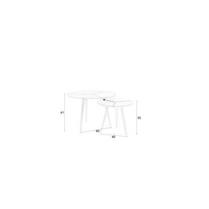 White Label Living Salontafel Kourdebour (Set van 2)