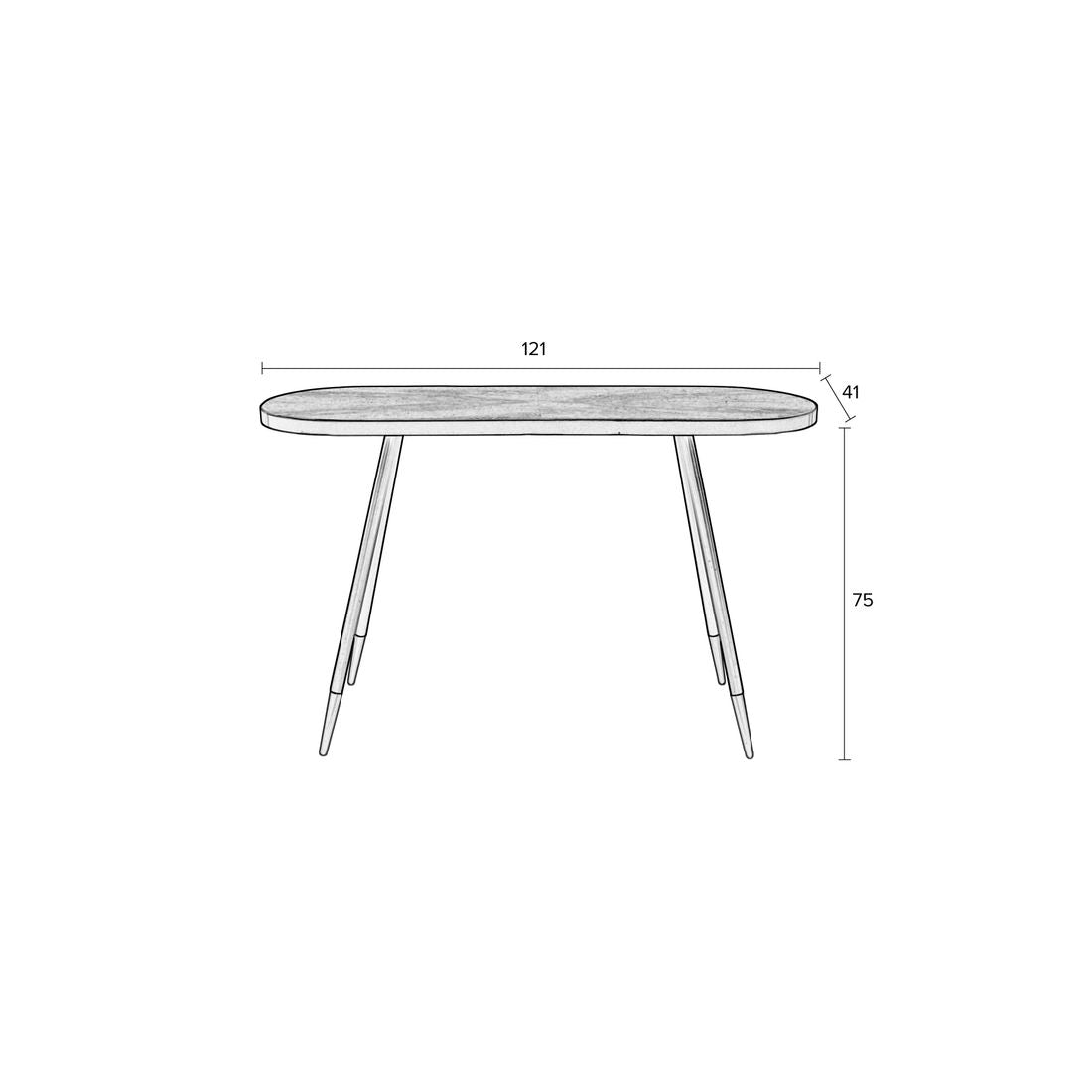 White Label Living Wandtafel Denise Walnoot