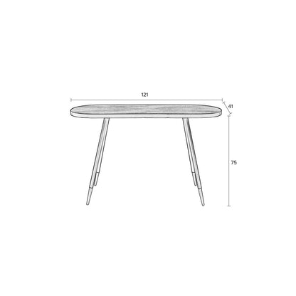 White Label Living Wandtafel Denise Walnoot