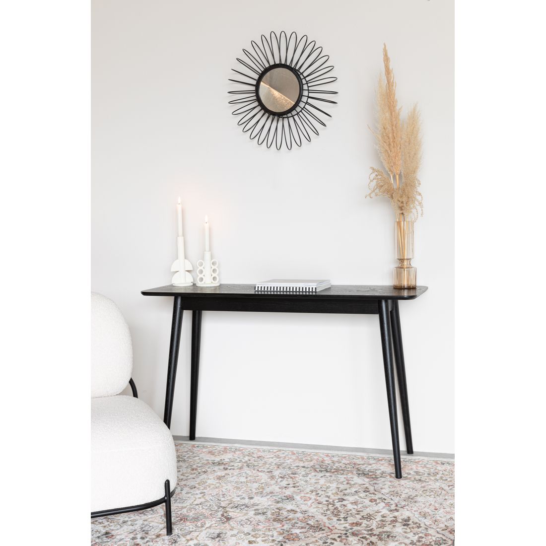 White Label Living Wandtafel Fabio 120x40cm Zwart