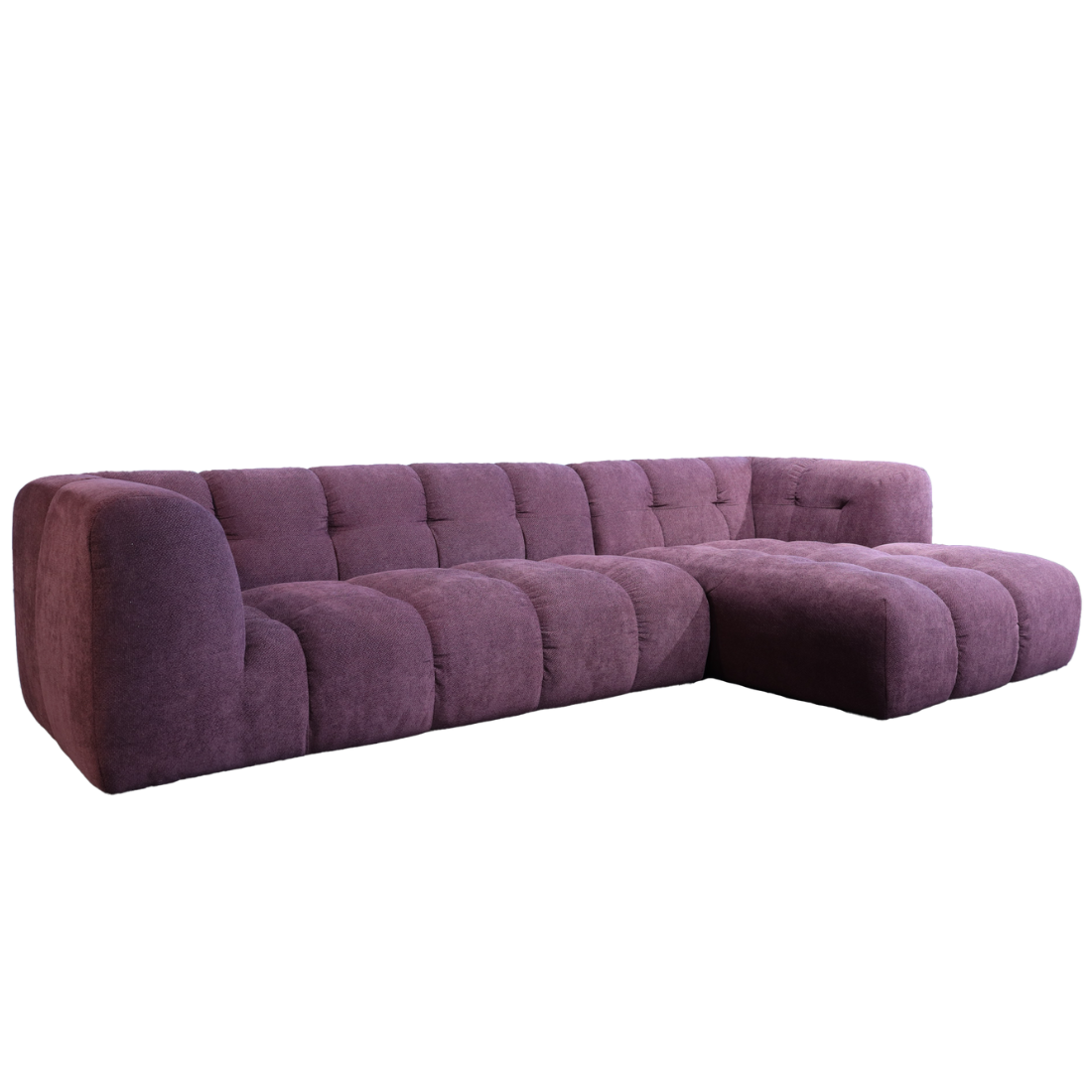 NOGA Design Hoekbank Jaimy Burgundy 3-zits + Longchair Rechts