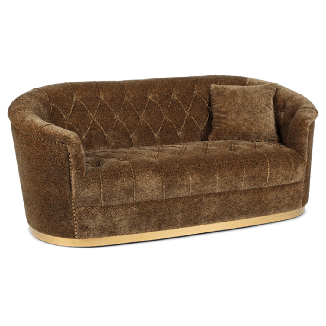 Bold Monkey Too Pretty To Sit On Panter 2-zits Bank – Fluweel – Bruin – Panterprint