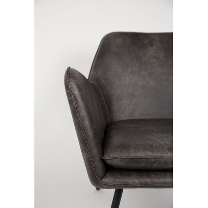 White Label Living Fauteuil Bon Donkergrijs