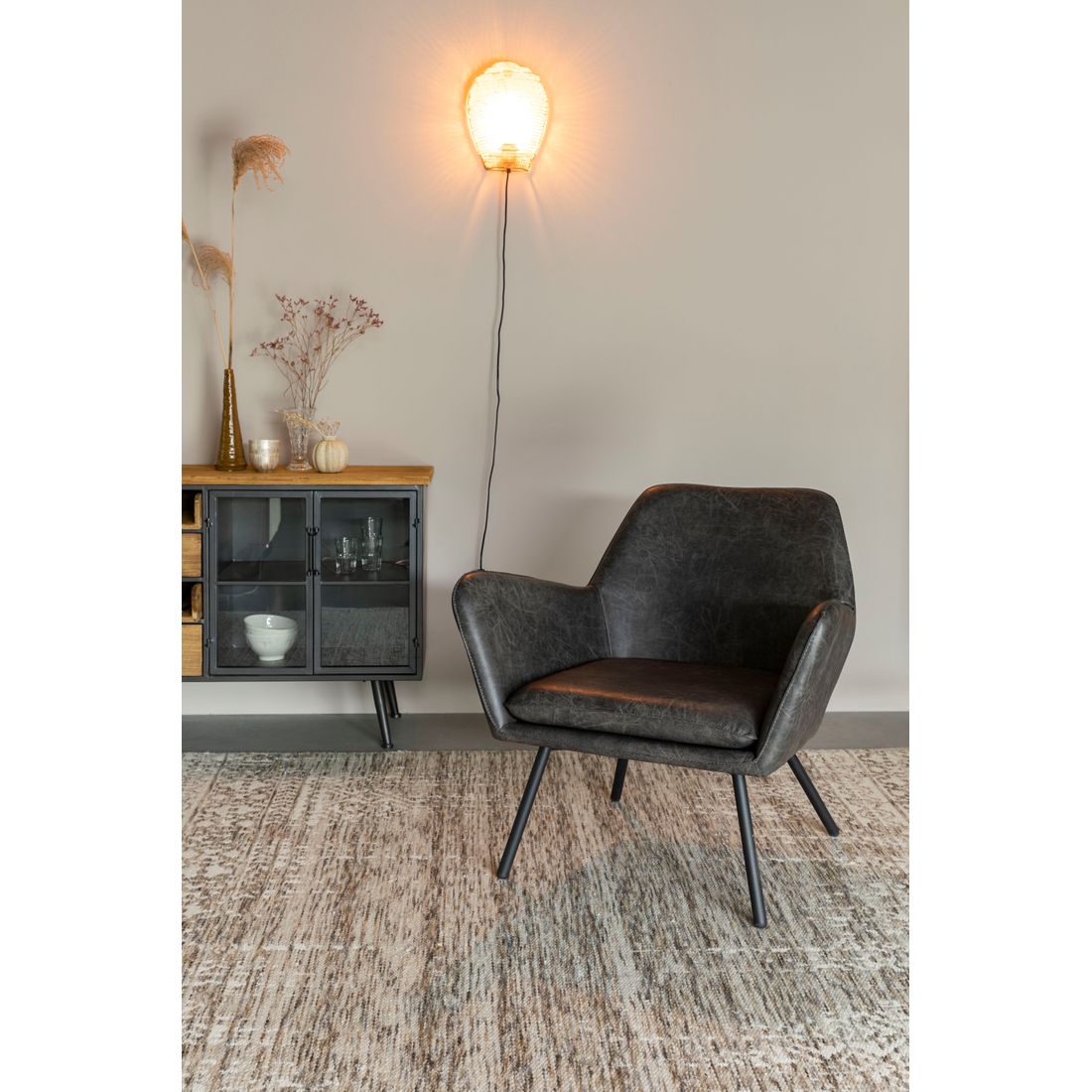 White Label Living Fauteuil Bon Donkergrijs