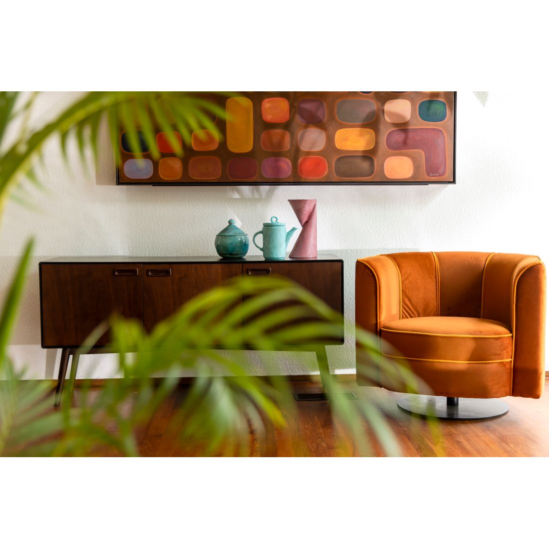 Dutchbone Fauteuil Flower Oranje