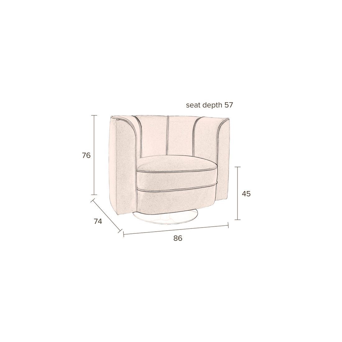 Dutchbone Fauteuil Flower Zwart