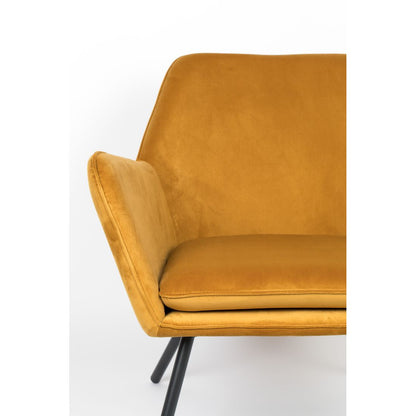 White Label Living Fauteuil Bon Velvet Okergeel