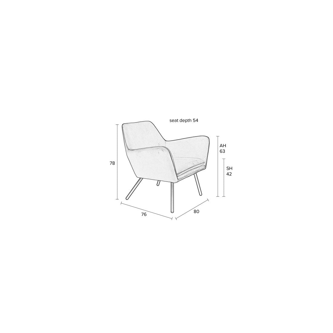 White Label Living Fauteuil Bon Velvet Okergeel