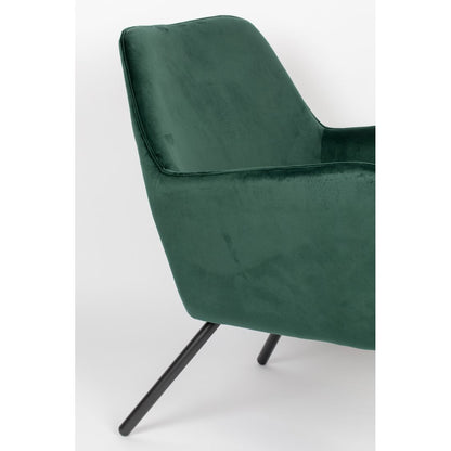 White Label Living Fauteuil Bon Velvet Groen