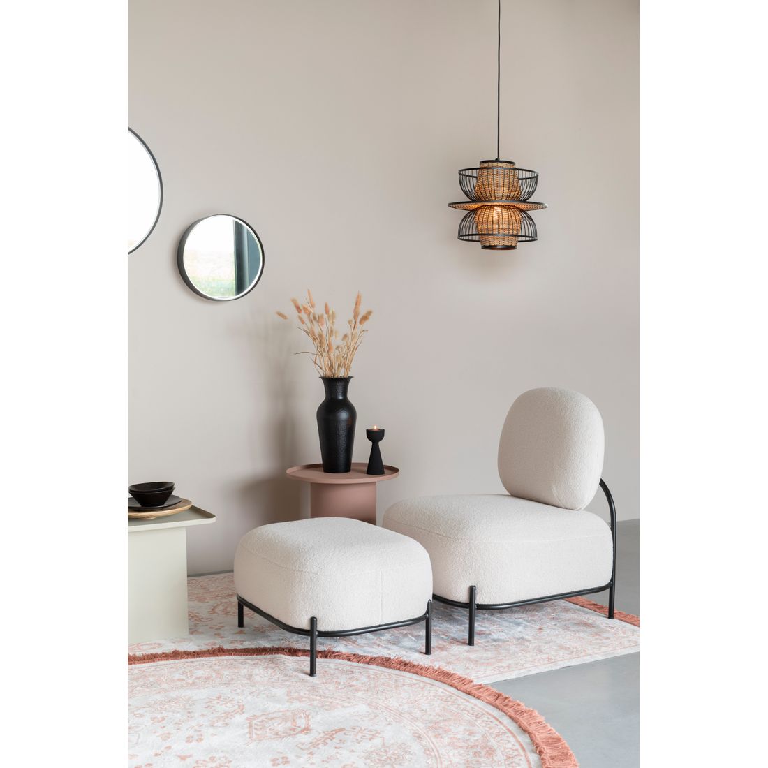 White Label Living Fauteuil Polly Teddy Wit