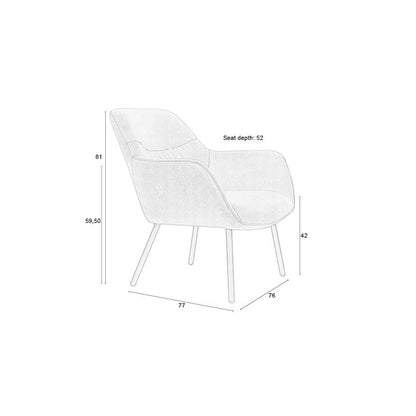 White Label Living Fauteuil Dude Vintage Bruin