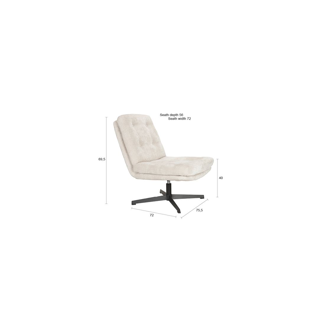 White Label Living Fauteuil Kai Wit