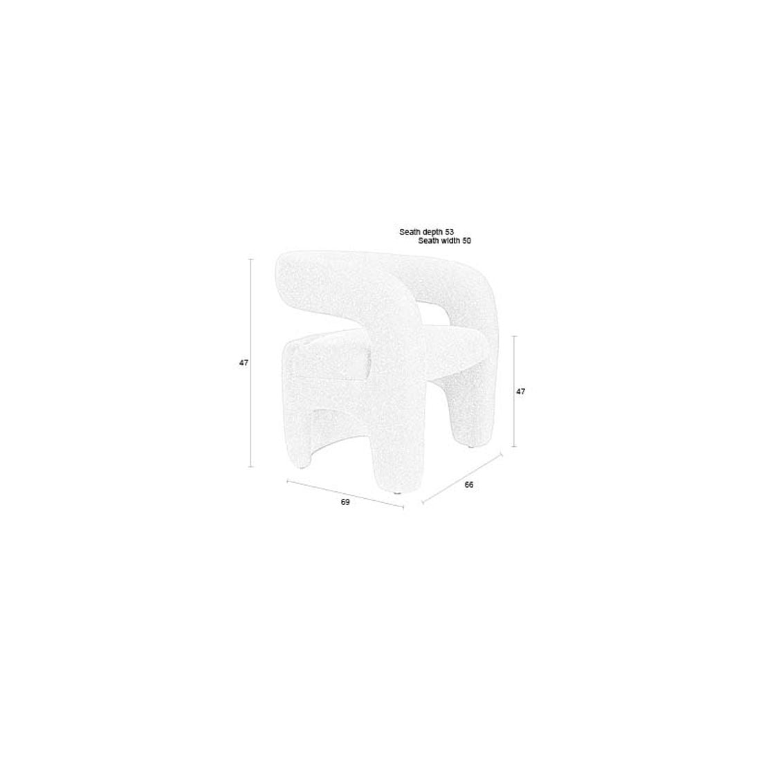White Label Living Fauteuil Nova Teddy Wit