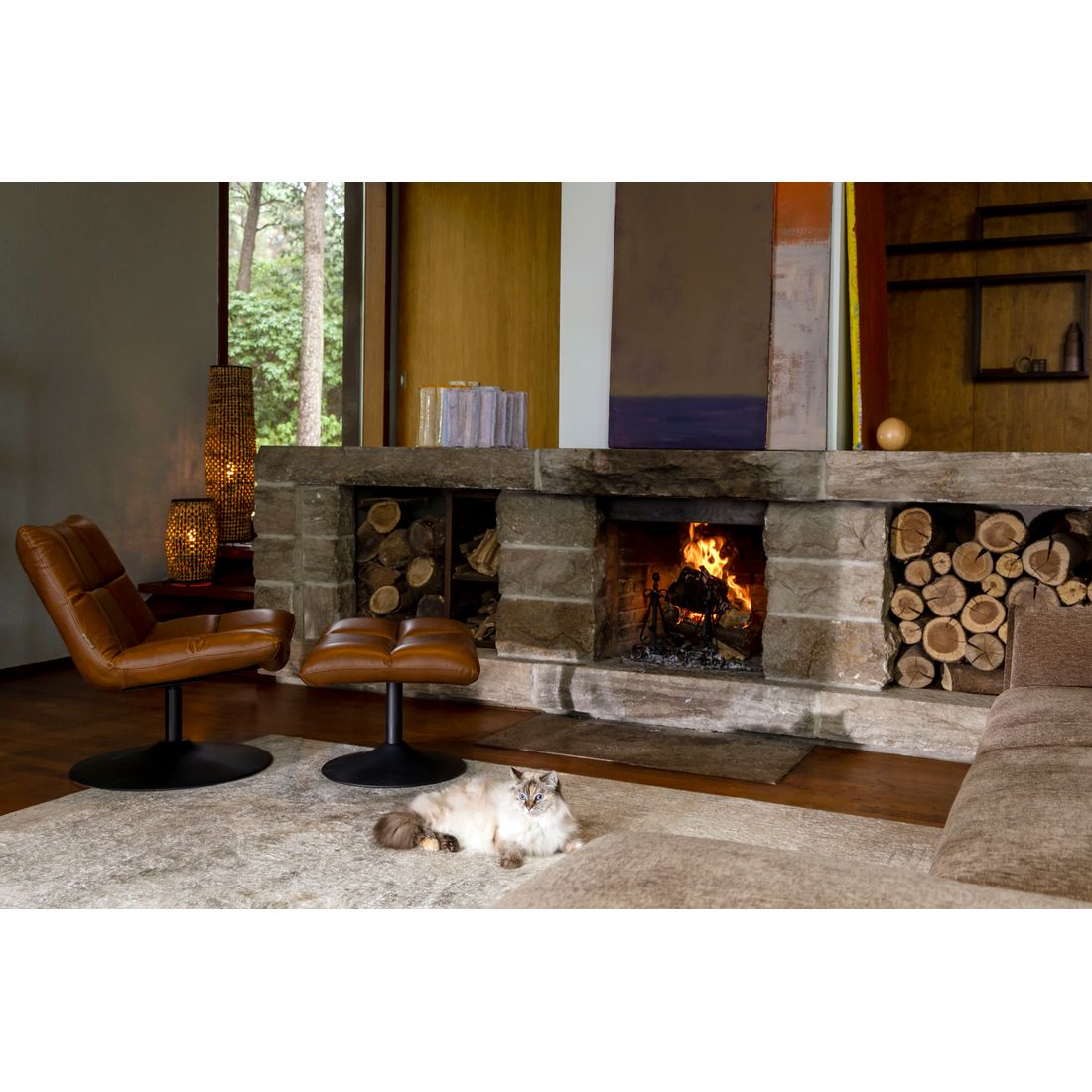 Dutchbone Hocker Bar Vintage Bruin