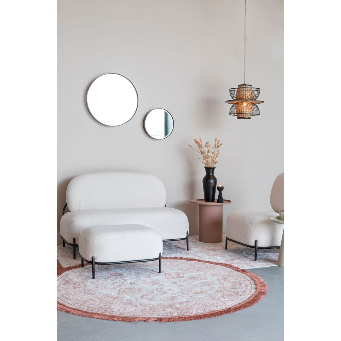 White Label Living Hocker Polly Teddy Wit