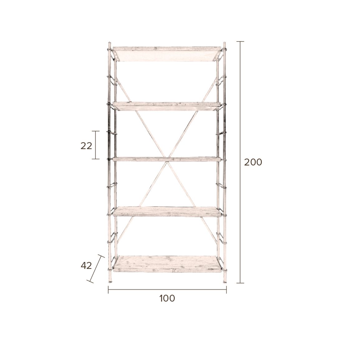 Dutchbone boekenkast Iron