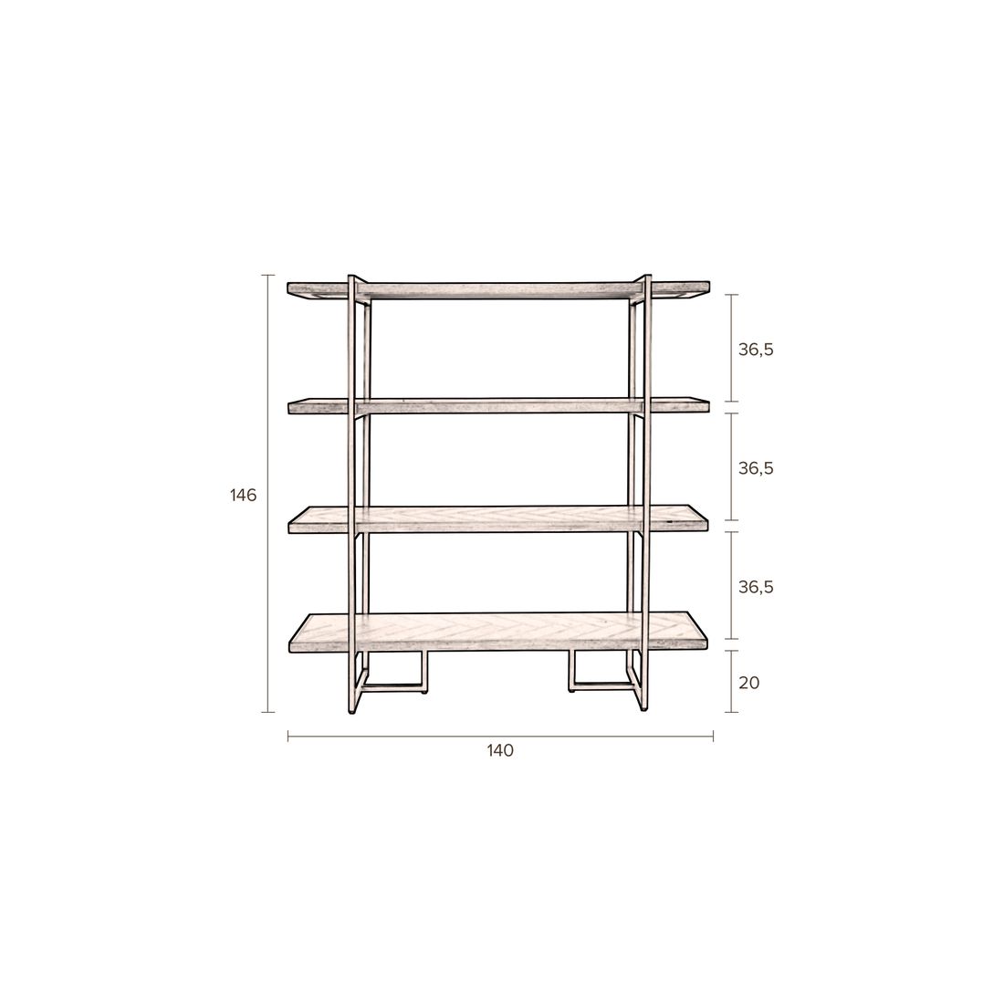Dutchbone Boekenkast Class Zwart