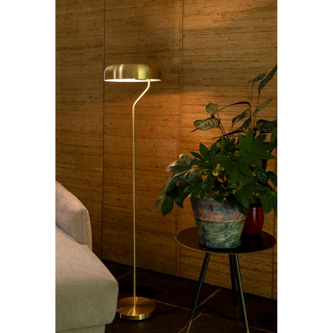 Dutchbone Vloerlamp Eclipse Messing