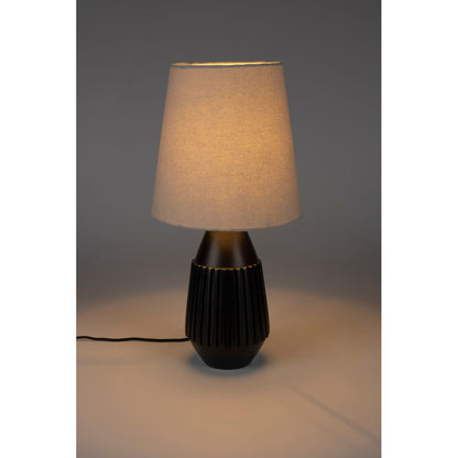 White Label Living Tafellamp Aysa Zwart