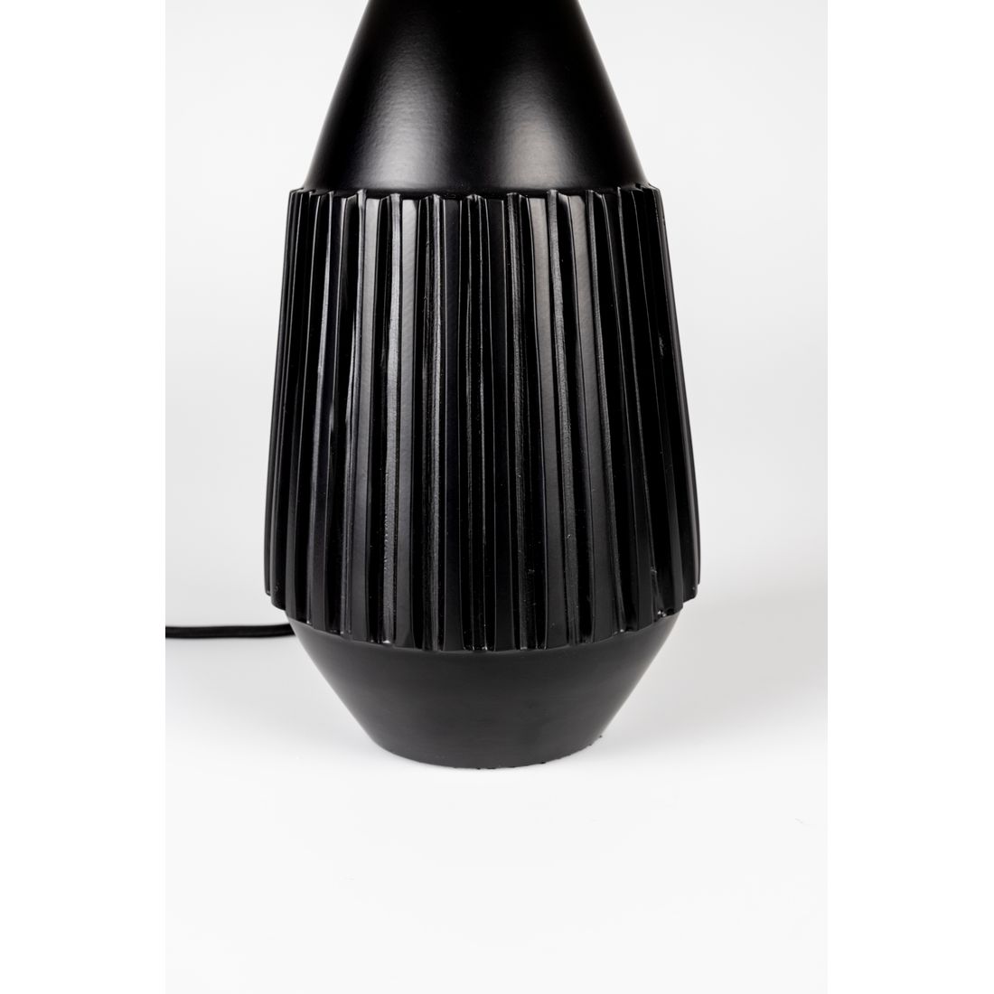 White Label Living Tafellamp Aysa Zwart