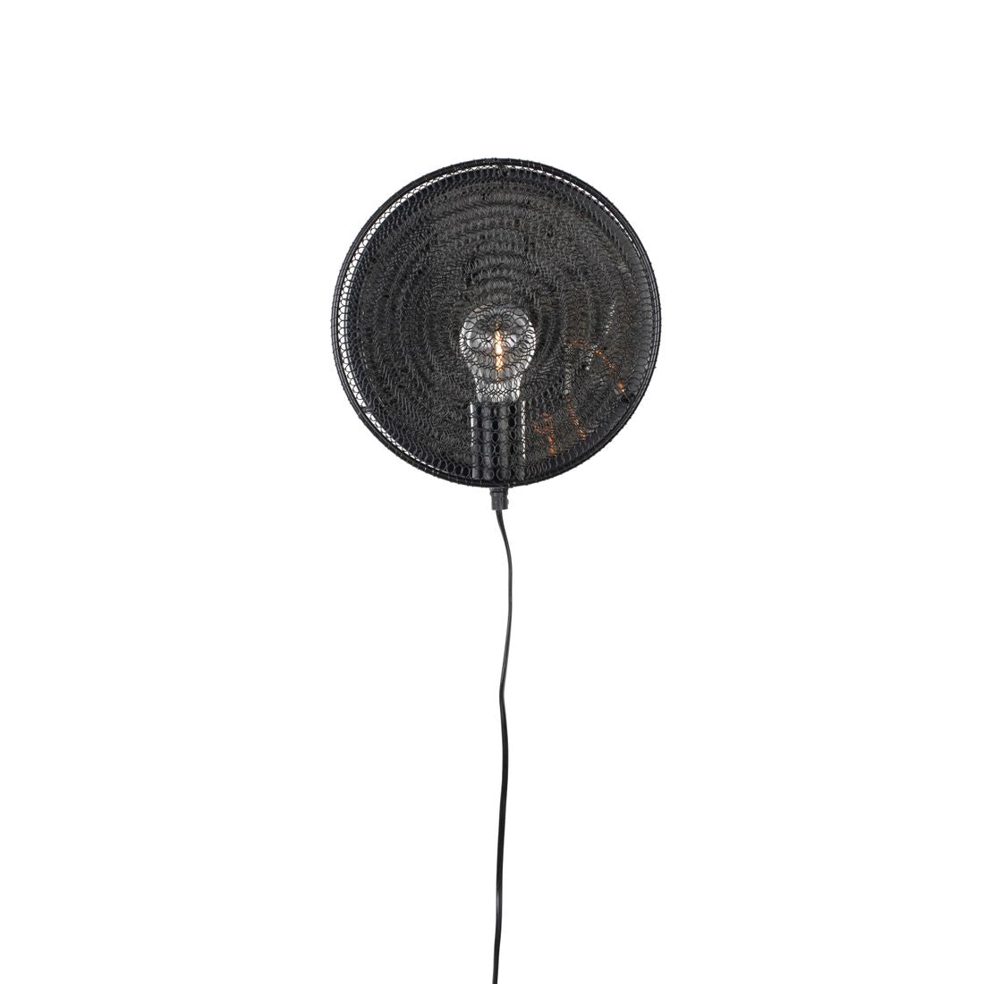 White Label Living Wandlamp Lea Zwart