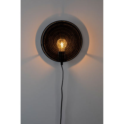 White Label Living Wandlamp Lea Zwart