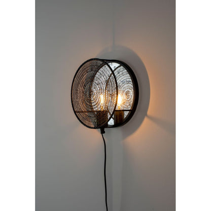White Label Living Wandlamp Lea Zwart