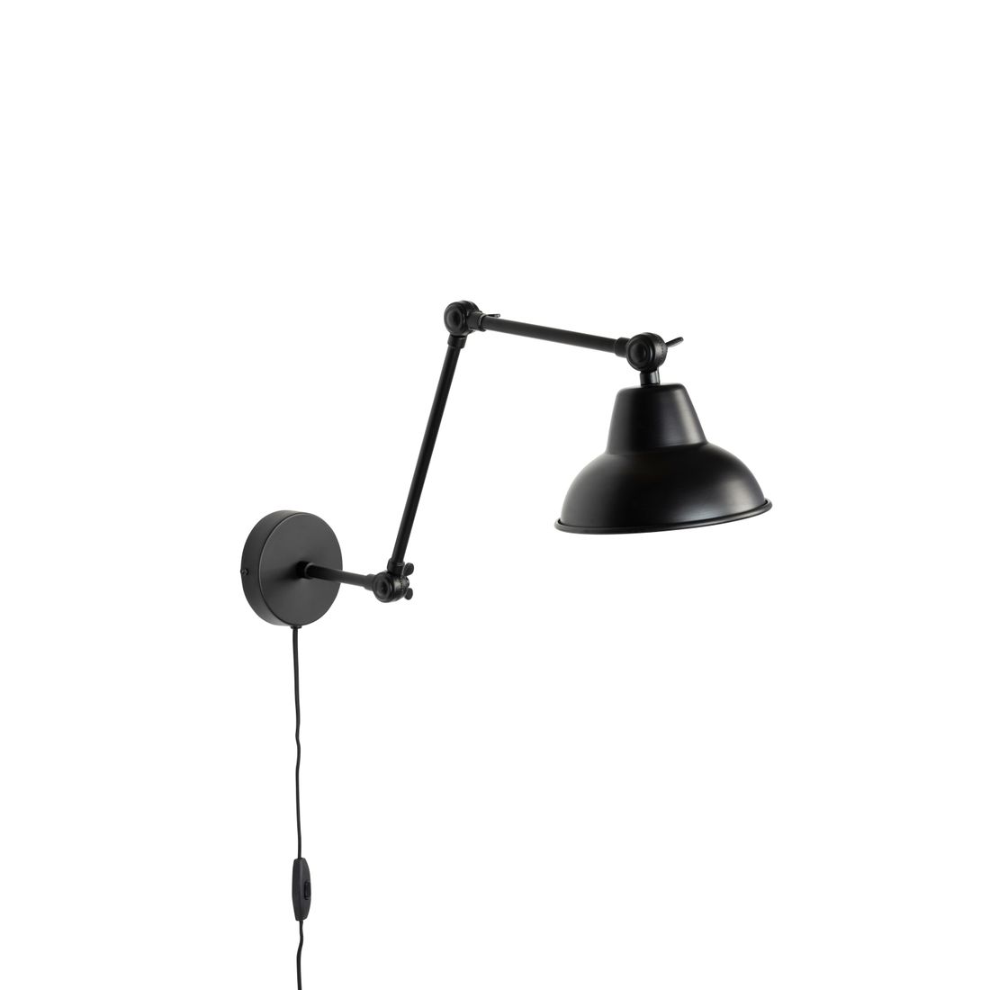 White Label Living Wandlamp Xavi Zwart