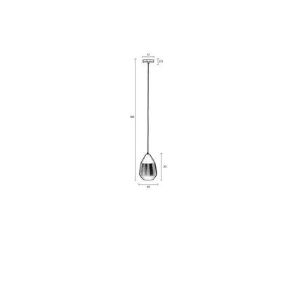White Label Living Hanglamp Aysa Zwart Lang