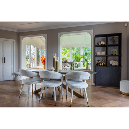 Richmond Interiors Blackbone Brass Boekenkast – 2 Deuren – Zwart/Brass