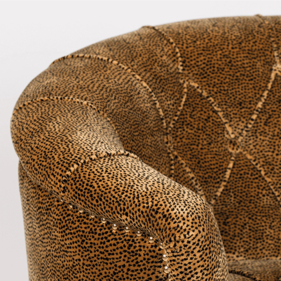 Bold Monkey Too Pretty To Sit On Panter 2-zits Bank – Fluweel – Bruin – Panterprint