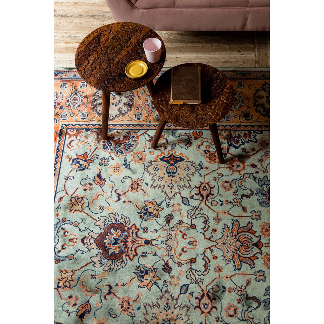 Dutchbone Vloerkleed Bid Vintage Groen 170x240cm