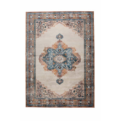 Dutchbone Vloerkleed Mahal Blauw/Bruin 200x300cm