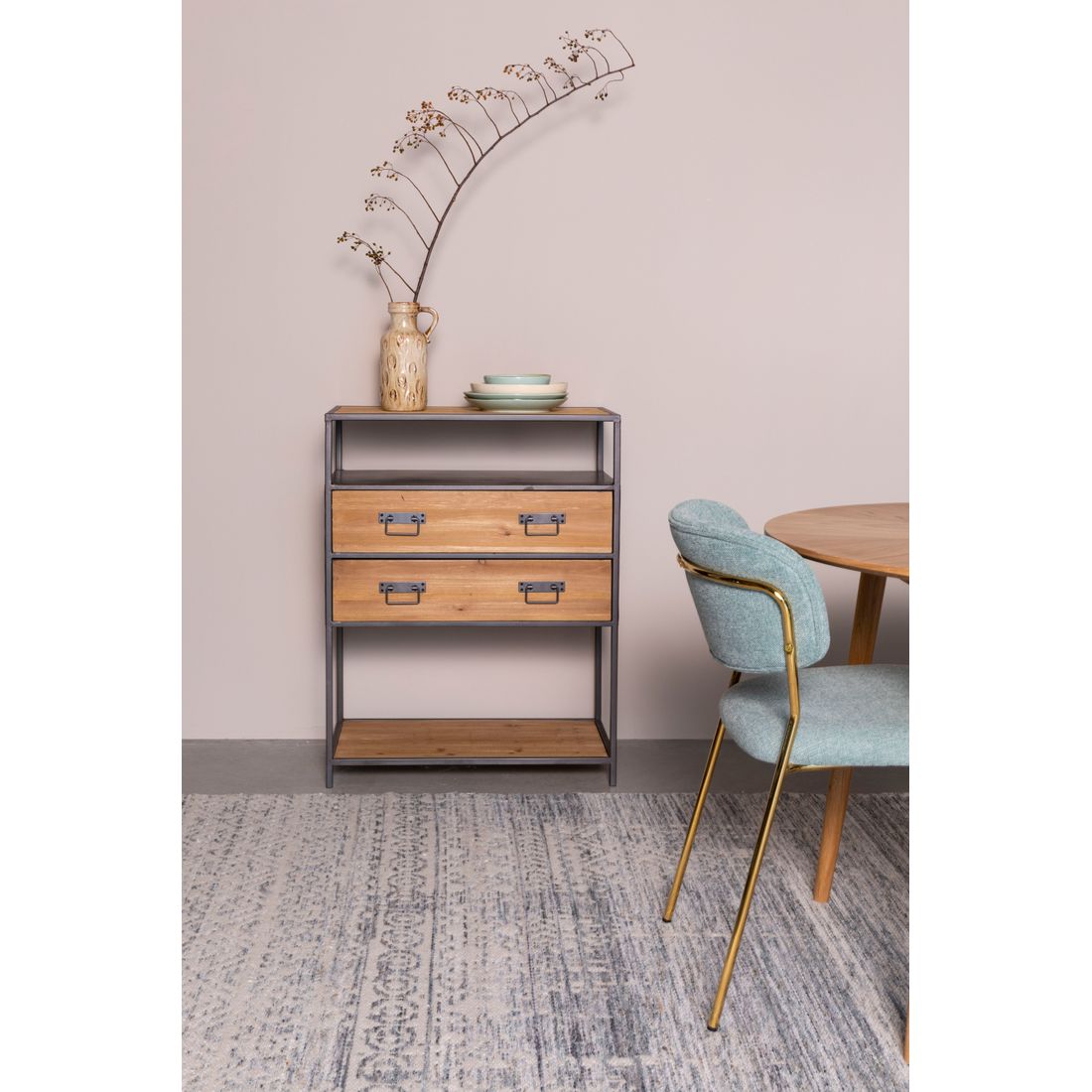 White Label Living Vloerkleed Liv 200x300cm Blauw